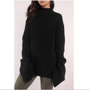 Black Oversized Distressed Sweater